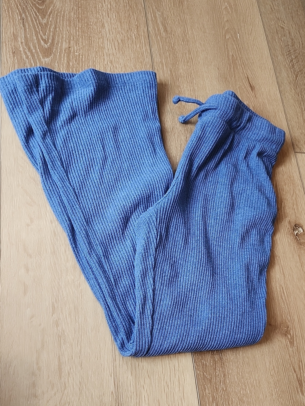Old Navy Blue Ribbed Wide Leg Pants, Large 10/12